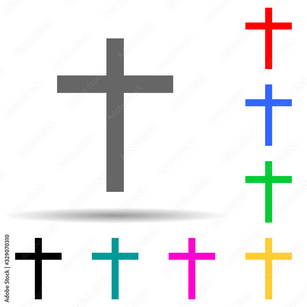 cross of the cross multi color style icon. Simple thin line, outline vector of web icons for ui and ux, website or mobile application