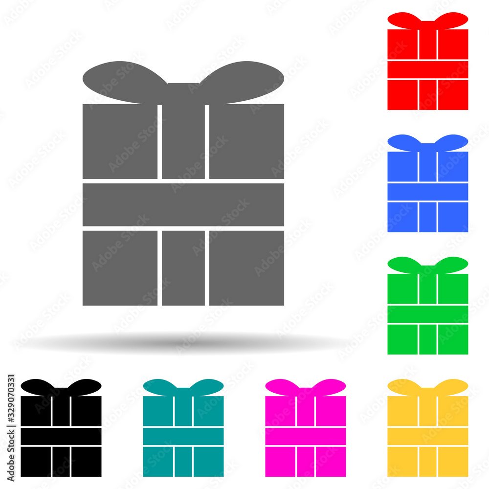 Fototapeta premium gift box multi color style icon. Simple thin line, outline vector of web icons for ui and ux, website or mobile application