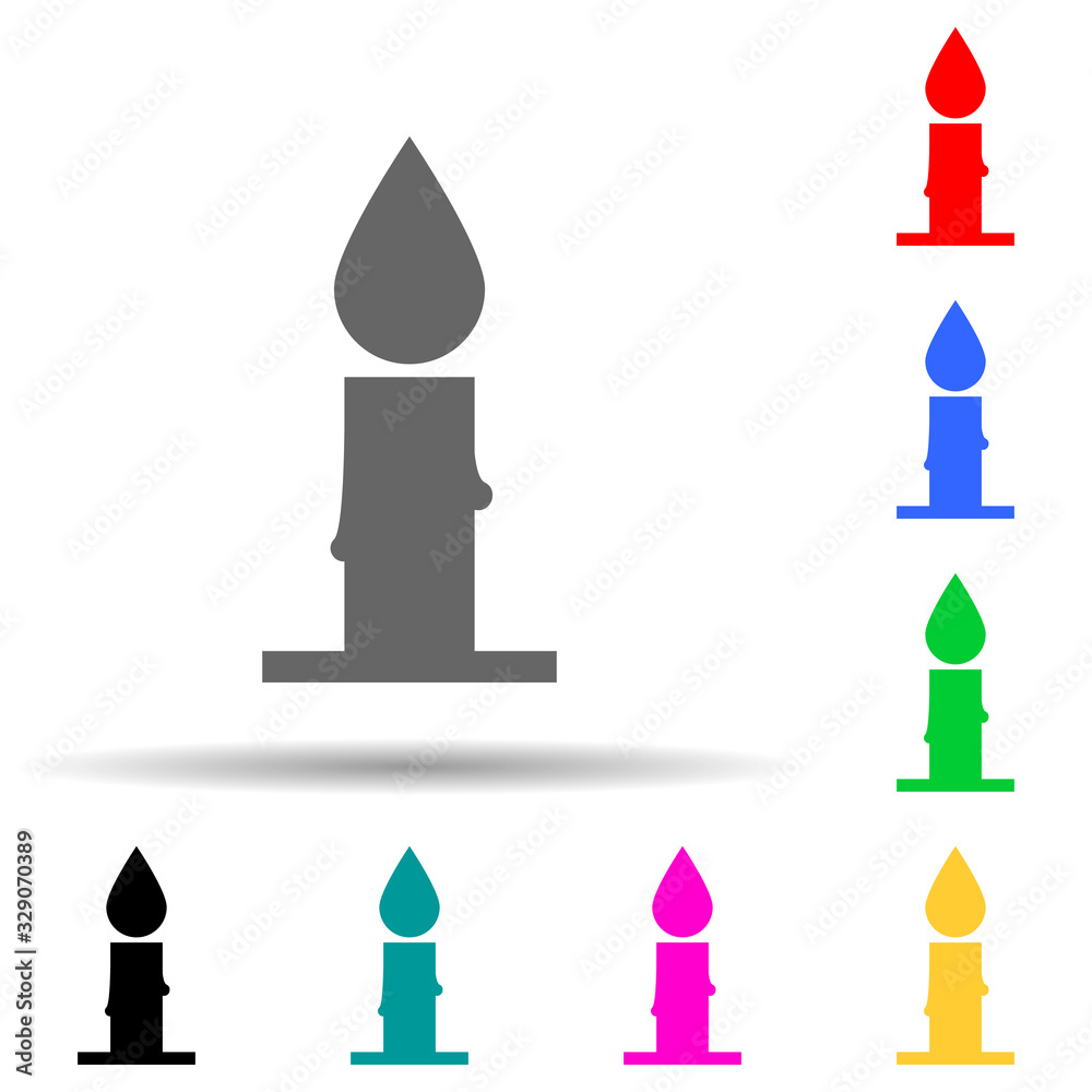 burning candle multi color style icon. Simple thin line, outline vector of web icons for ui and ux, website or mobile application