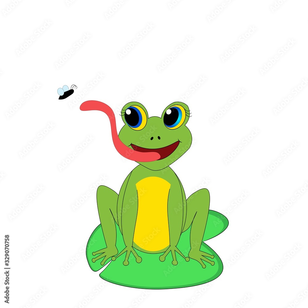 Obraz premium cute frog illustration pattern nursery decor