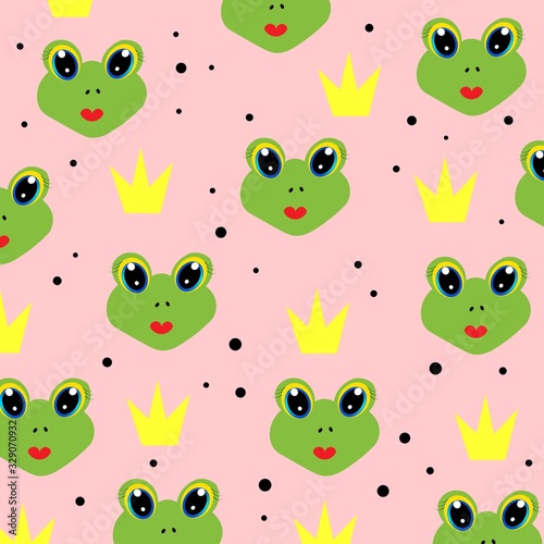 cute frog illustration  pattern nursery decor