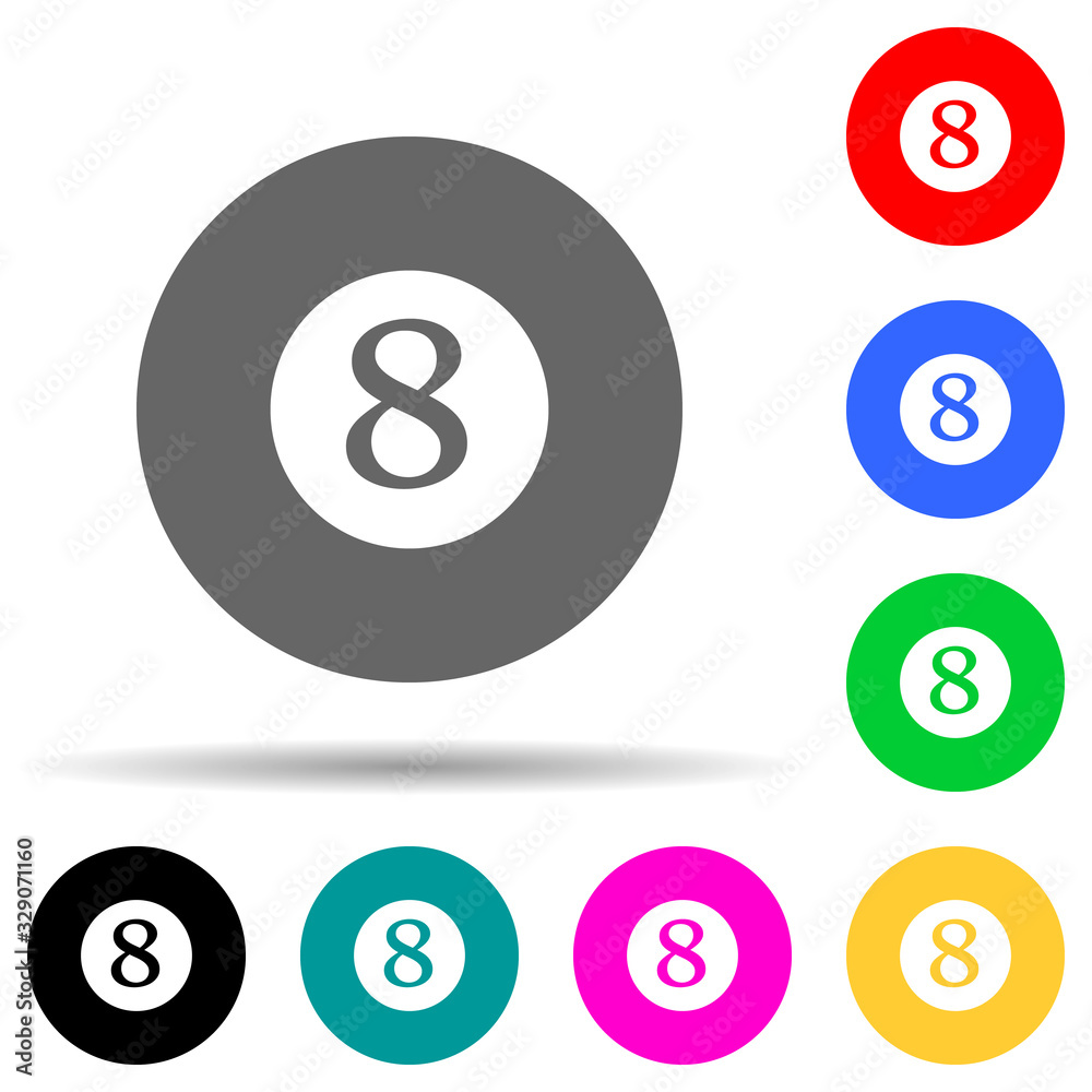 billiard ball multi color style icon. Simple thin line, outline vector of web icons for ui and ux, website or mobile application billiard ball multi color style icon. Simple thin line, outline vector of web icons for ui and ux, website or mobile application