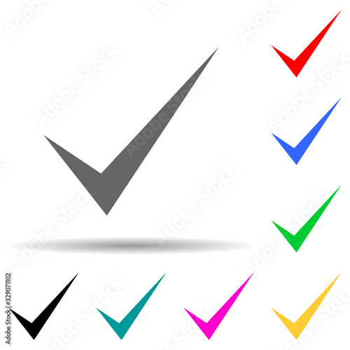 sign checked multi color style icon. Simple thin line, outline vector of web icons for ui and ux, website or mobile application