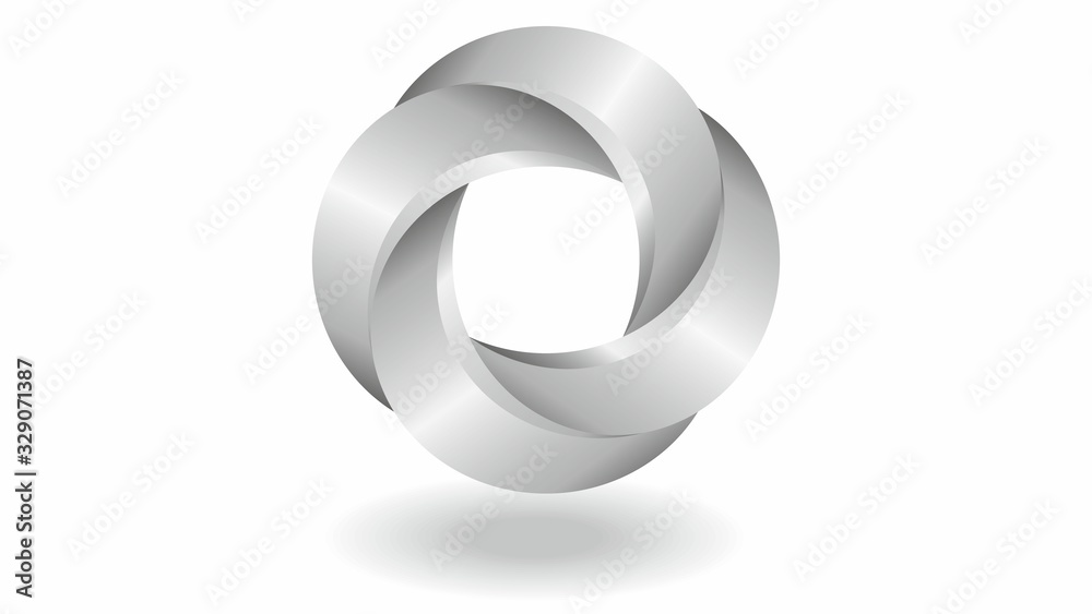 Vector illustration. Nice threedimensional symbol with four parts. Vector illustration. Nice threedimensional symbol with four parts.