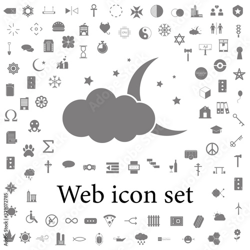 Naklejka Cloud, Star ,Moon icon. web icons universal set for web and mobile
