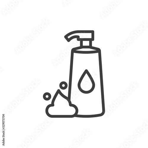 Foam Dispenser Vector Line Icon  style illustration.