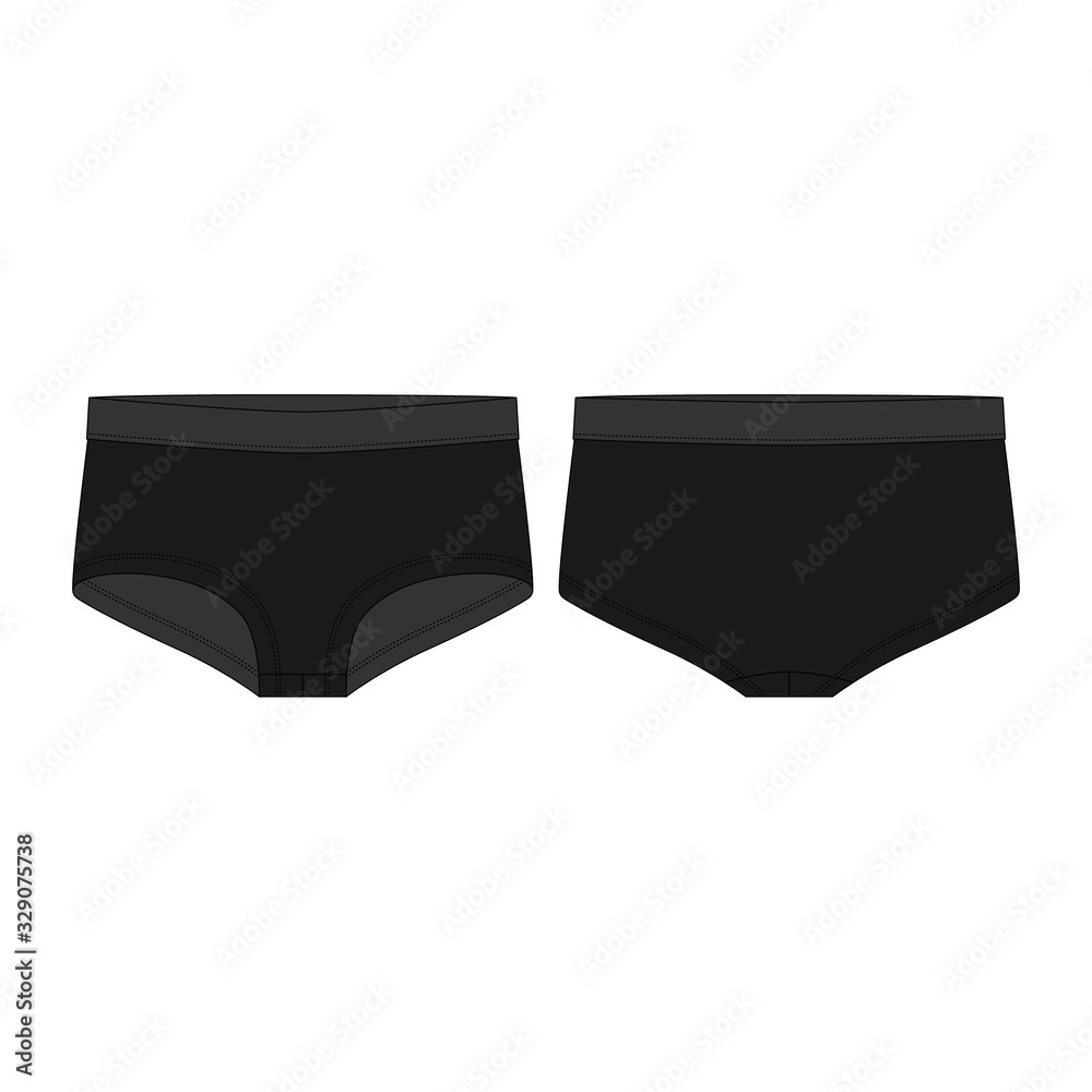 Women panties. Female knickers in black color. Lingerie underwear for girls Women panties. Female knickers in black color. Lingerie underwear for girls