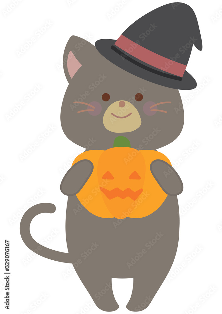 Fototapeta premium ハロウィンのネコのイラスト