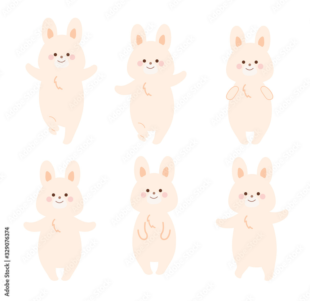 うさぎのイラスト ポーズ違いセット うさぎのイラスト ポーズ違いセット