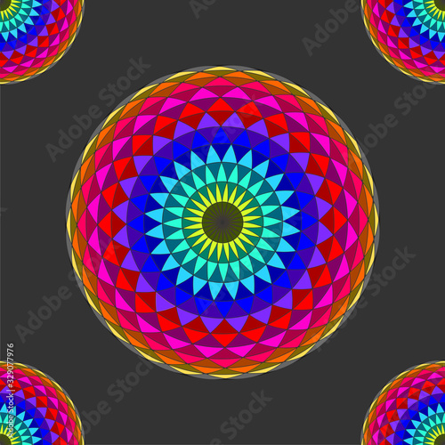 abstract background with colorful geometric circle. seamless pattern.
