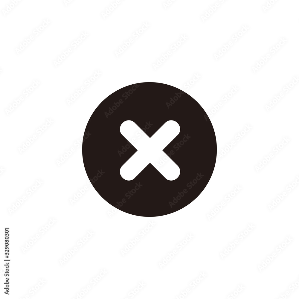 Simple cancel flat icon design vector Simple cancel flat icon design vector