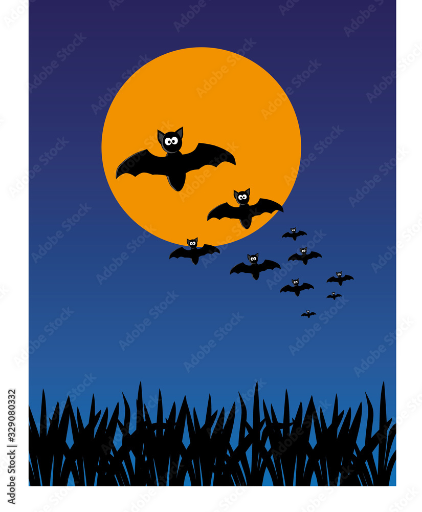 a bat flying at night, vector illustration a bat flying at night, vector illustration