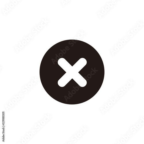 Simple cancel flat icon design vector