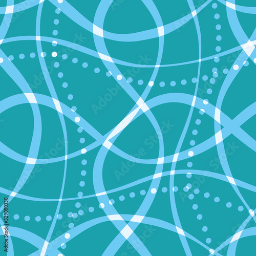 Wavy line grid seamless vector pattern background. Abstract water surface reflection backdrop. Hand drawn transparent swirling waves illustration. All over print for marine sport, ocean concept