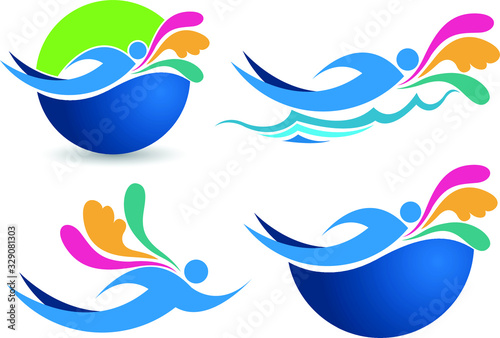 Fototapeta Naklejka Na Ścianę i Meble -  Swimming logo