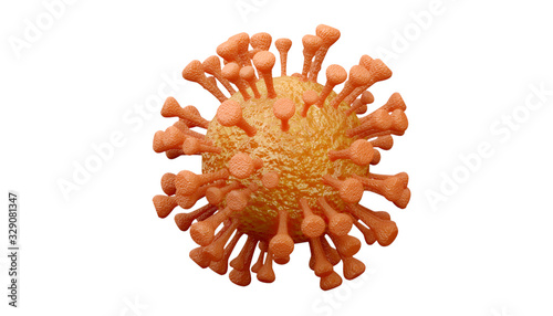 coronavirus  name  covid 19  isolated on white background - 3d rendering