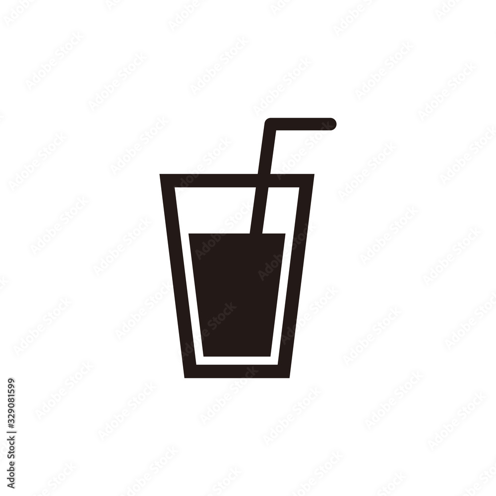 Simple glass of drink flat icon design vector
