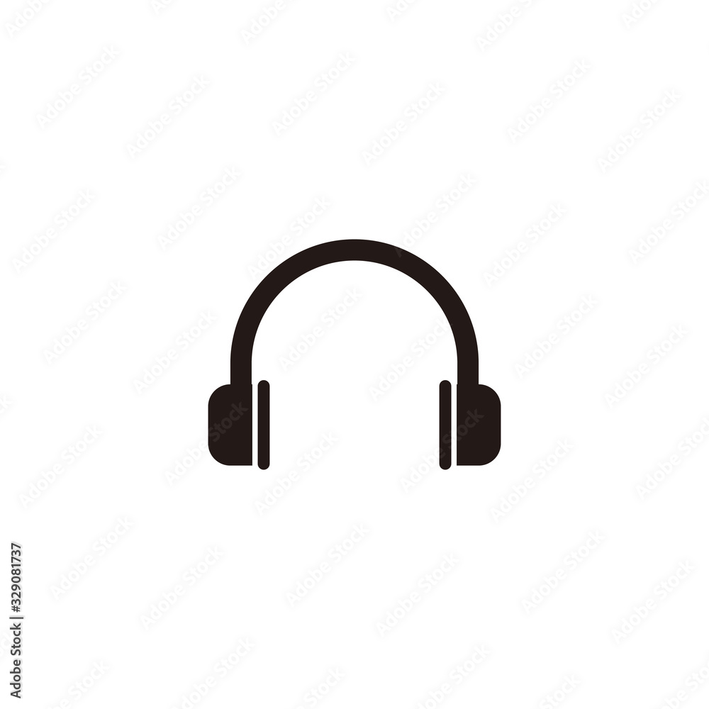 Simple headphones flat icon design vector Simple headphones flat icon design vector