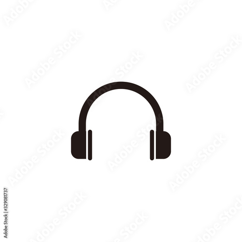 Simple headphones flat icon design vector