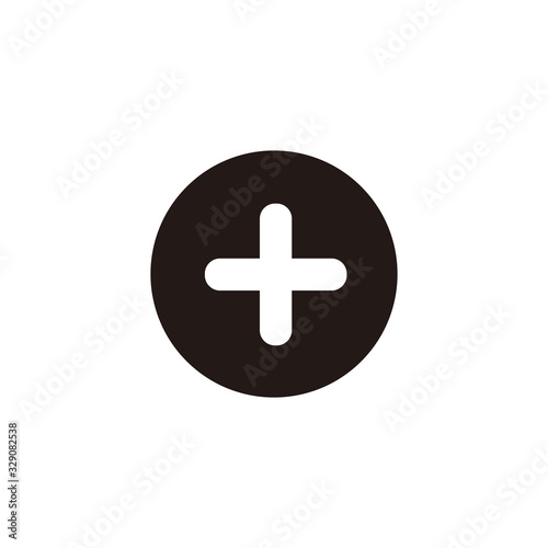 Simple plus flat icon design vector