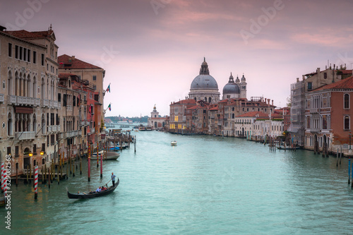 Grand canal of Venice city with beautiful architecture at dusk, Italy © Patryk Kosmider
