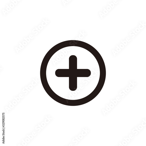 Simple plus flat icon design vector