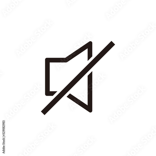 Simple silent speaker flat icon design vector