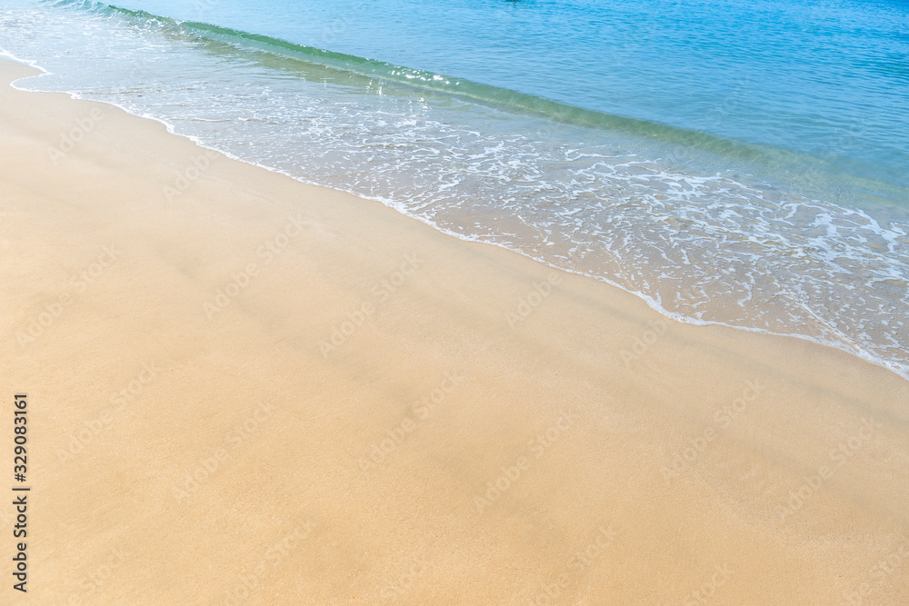 Clear sand beach with clean sea water, summer time, peaceful and relaxing with nature Clear sand beach with clean sea water, summer time, peaceful and relaxing with nature