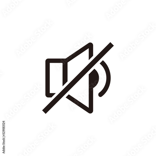 Simple silent speaker flat icon design vector