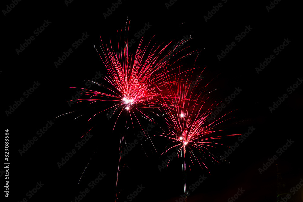 Fireworks isolated on dark background. Fireworks isolated on dark background.