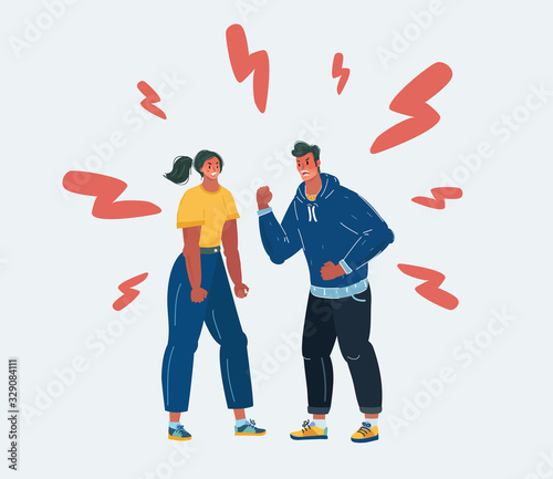 Couple conflict argue unhappy