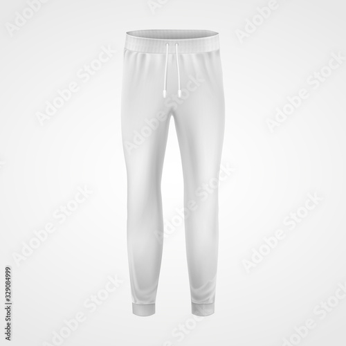 White jogging pants, joggers sportswear mockup