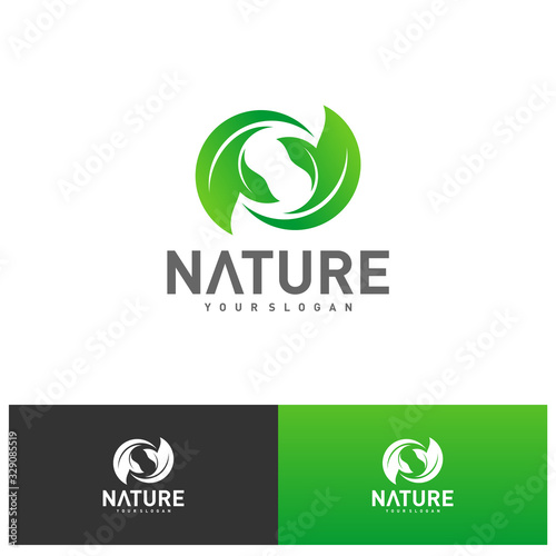 Leaf logo design vector template, Nature logo design concept, illustration, Icon symbol