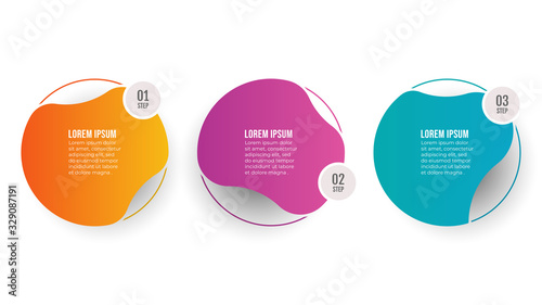 Vector Infographic template label design with circles. Business modern concept with 3 options, steps, processes. Can be used for annual report, banner, info graph, web design.