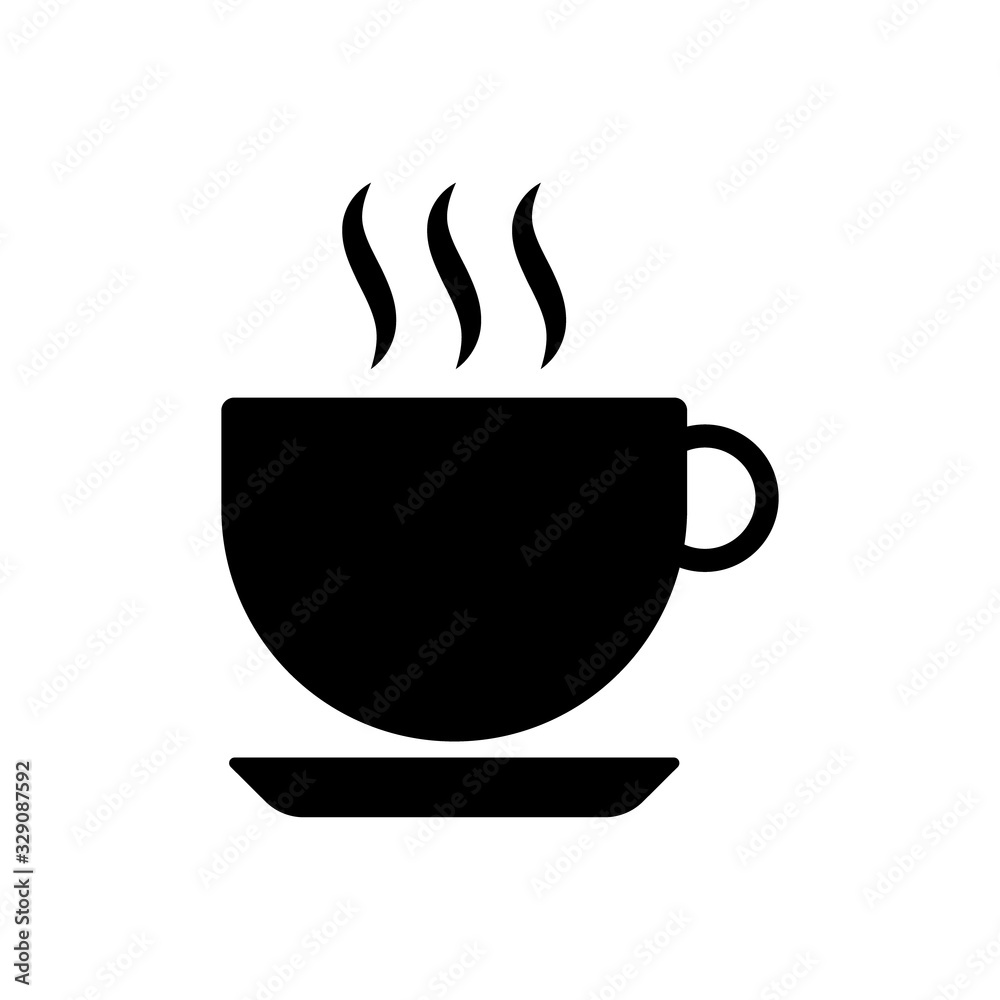 Coffee mug icon in solid line style. Hot drink cup symbol. Tea cup sign. Cafe concept for perfect website and mobile app illustrations. Coffee mug icon in solid line style. Hot drink cup symbol. Tea cup sign. Cafe concept for perfect website and mobile app illustrations.