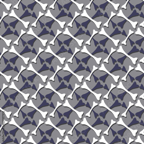 Doodle bones pattern for halloween textile design.