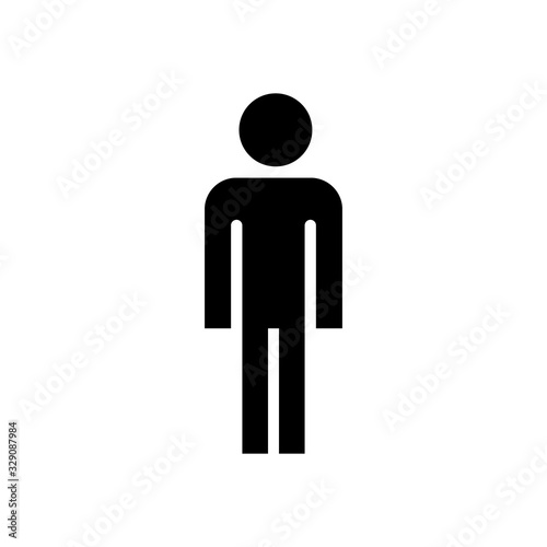 Person silhouette icon in solid line style. Human avatar sign for perfect web and mobile concept.