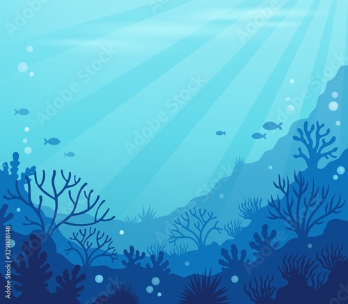 Fototapeta Naklejka Na Ścianę i Meble -  Ocean underwater theme background 8