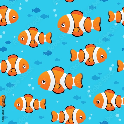 Seamless background stylized fishes 7