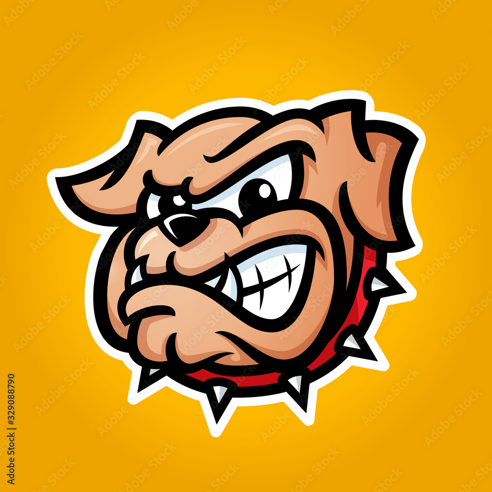 Detailed illustration of bulldog head
