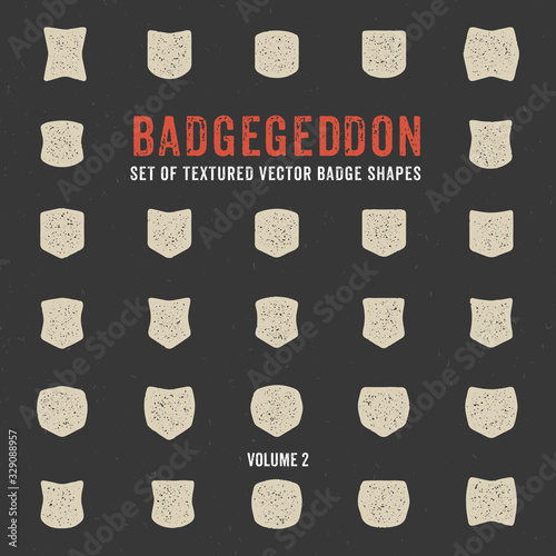 Mega set of retro textured badge shapes, vol.2