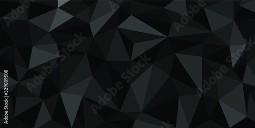 Abstract black polygon red light futuristic technology design background vector illustration.