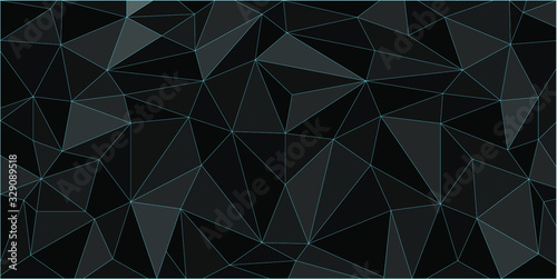 Abstract black polygon red light futuristic technology design background vector illustration.