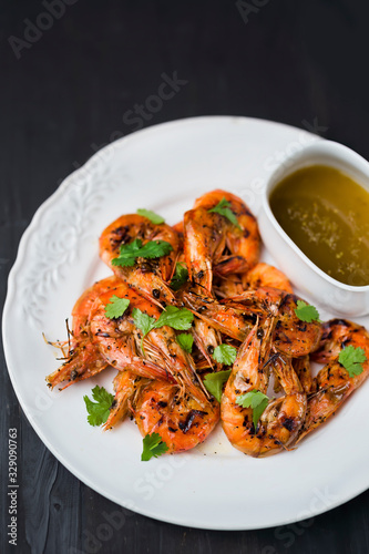 grilled seafood shrimps