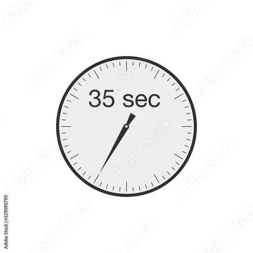 Simple 35 seconds or 35 minutes timer. Stock Vector illustration isolated on white background.