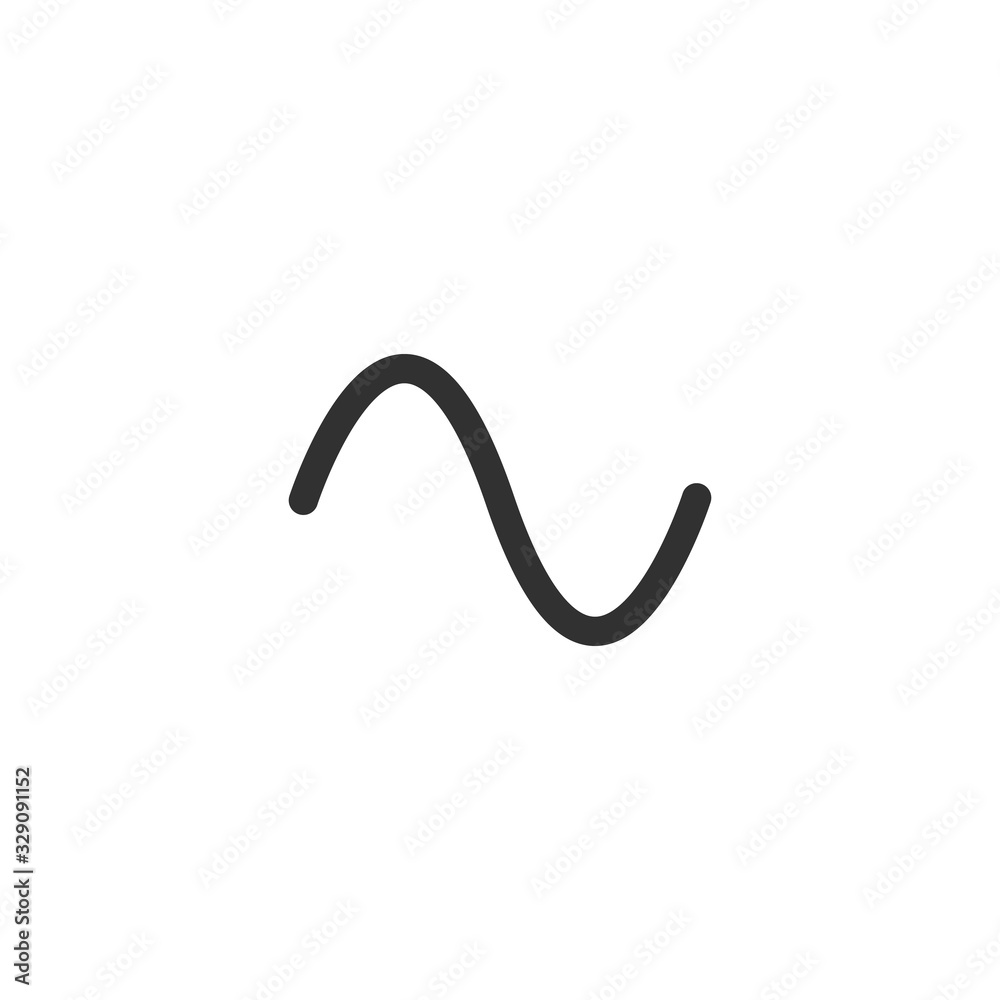 Symbol of AC source, ac sinusoid icon. Stock Vector illustration isolated on white background.