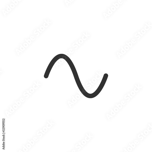 Symbol of AC source, ac sinusoid icon. Stock Vector illustration isolated on white background.