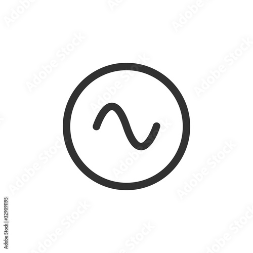 Symbol of AC source, ac sinusoid icon. Stock Vector illustration isolated on white background.