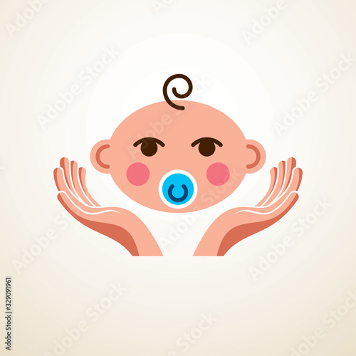 Cute baby cartoon vector fl...