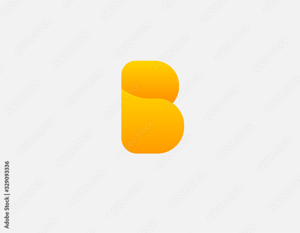 Creative minimalistic logo yellow gradient letter B typography for your company Creative minimalistic logo yellow gradient letter B typography for your company